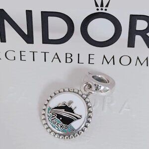 Pandora Alaska Engraved Cruise Ship Dangle Charm Exclusive Pendant S925 Silver